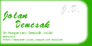 jolan demcsak business card